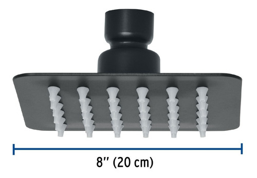 Regadera Cuadrada 4', Acero Inox, Sin Brazo, Negro Mate