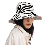 Chapéu Bucket Balde Dupla Face Bordado Zebra Animal Print