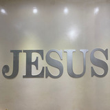 Letreiro Jesus Para Parede 30cm Decoração Igreja Mdf