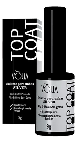 Selante Vólia - Top Coat Com Glitter 9g Silver