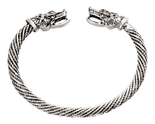 Pulsera Brazalete Vikingos Dragon Lobo Nórdico Padrisima