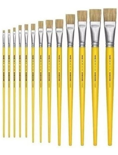 Kit 13 Pincéis Para Artesanato Pinturas Telas, Letreiros 