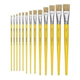 Kit 13 Pincéis Para Artesanato Pinturas Telas, Letreiros 