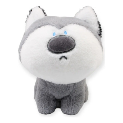 Peluche Perro Husky Chico Cabezón Gris Juguete 22cm | Meses sin interés