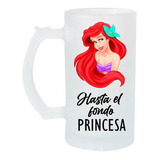 Tarro Cervecero 16oz Hasta El Fondo Princesa Ariel Sirenita