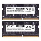 Memoria P/ Laptop Pny, 3200 Mhz, Sodimm, Ddr4 Dram, 2x16 Gb