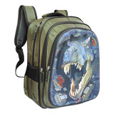 Mochila Escolar Infantil Nene Trendy Dino Reforzada Amplia