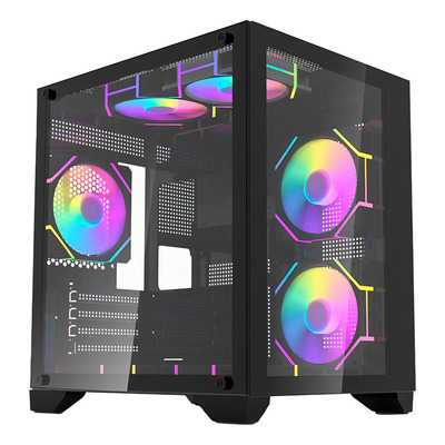 Gabinete Gamer Aigo C270, Mini-tower Lat De Vidro, Preto
