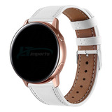 Pulseira 20mmm Lt Couro Para Samsung Galaxy Watch 6, 5, 4 Cor Branco