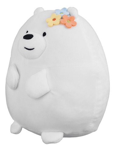 Miniso Peluche We Bare Bears Polar Con Adorno Floral Felpa B