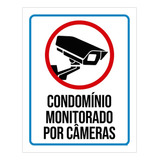 Placa Sinalização Condomínio Monitorado Câmeras 18x23
