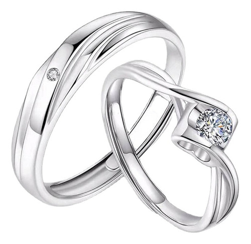 Anillos Plata Para Pareja, Regalo Promesa Para Hombre Mujer