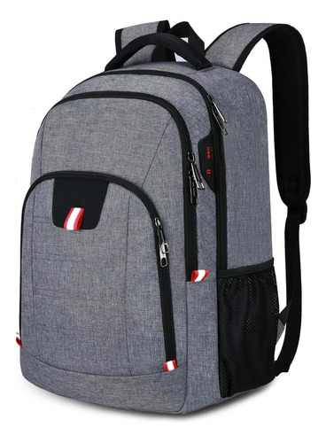 Mochila De Viaje De Negocios Con Abertura De Carga Usb-gris