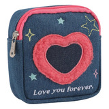 Organizador De Bolso Cosmético Bordado Love Denim