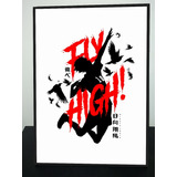 Cuadro Anime Haikyu!! Hinata Shoyo Fly High! 31x43 Madera