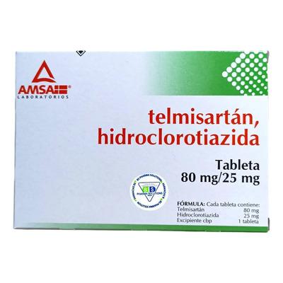 Telmisartán \u002F Hidroclorotiazida 80mg\u002F25mg C\u002F14 Tabs Amsa | MercadoLibre