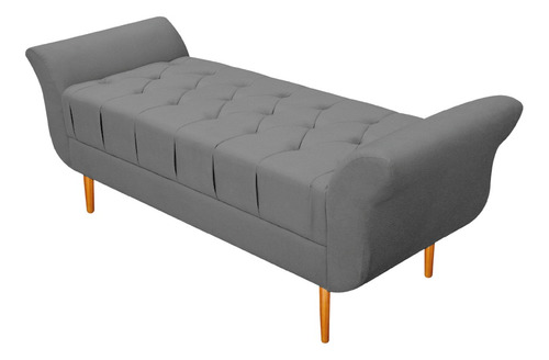 Recamier Estofado Ari 160 Cm Queen Size Corano Cinza