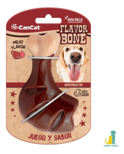 Juguete Pata De Pollo Nylon Perros Cachorros Bulldog 40% Off Color Marrón