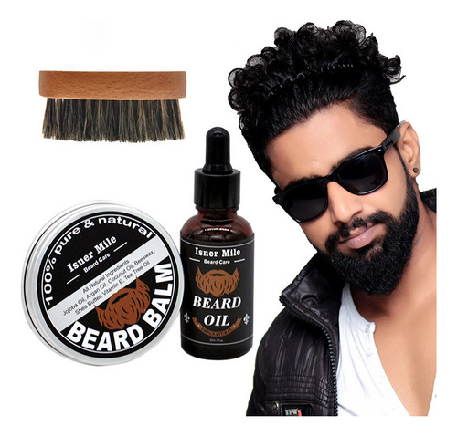 Bálsamo Para Barba Para Hombre, Kit De Aceite Y Peine Para B