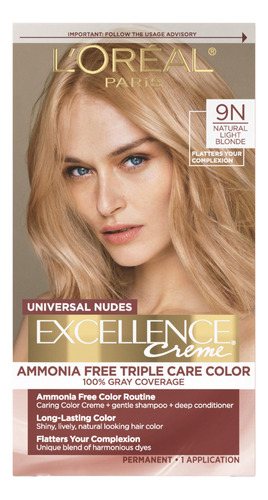 Loreal Paris Excellence Tinte Permanente 9n Rubio Claro Natu