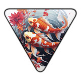 #90 - Cuadro Triangular 33 X 33 Cm Pez Koi Japón Tatuaje  