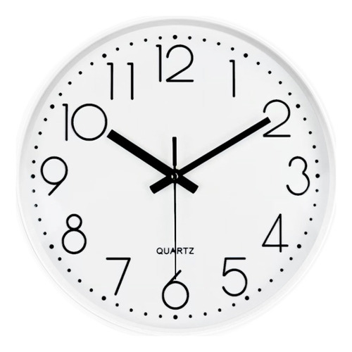Reloj De Pared Grande Moderno 25cms Analogico Elegante New Color De La Estructura Blanco