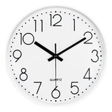 Reloj De Pared Grande Moderno 25cms Analogico Elegante New Color De La Estructura Blanco