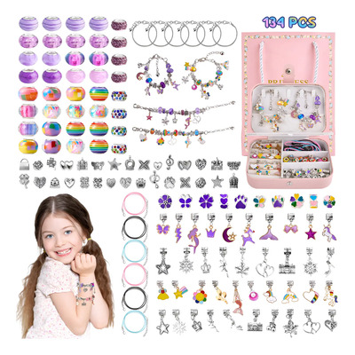 134 Set Pulseras Cuentas Para Hacer Bricolaje Niñas Con Caja
