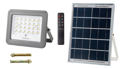 Reflector Led Solar Exterior Panel Luz Sol Jardin 30w Etheos