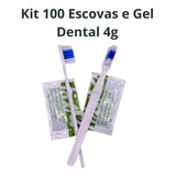 Kit 100 Escova Dental Com Creme 4g Sache Hotel Motel Pousada