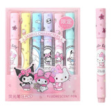 Set 6 Plumones Destacadores Sanrio My Melody Kitty Kuromi