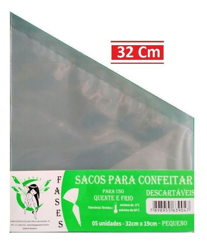 Saco De Confeitar/manga Descartável 32cm- Pequeno 20 Unid.