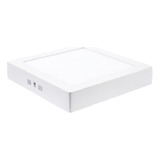 Plafón Led Cuadrado 12w 17x17cm Blanco Aplique Candil Color Blanco (luz Fría)