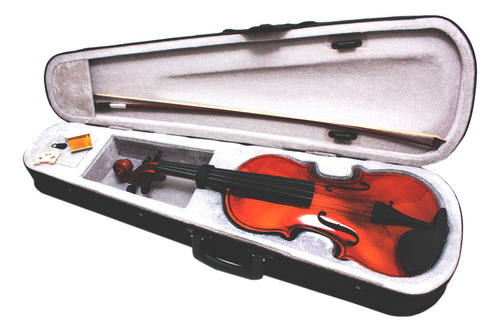 Violino 4/4 Acústico Arco Breu Cavalete Madeira + Estojo Cor Marrom