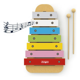 Brinquedo Infantil Xilofone Em Mdf Musical Bebe 7 Notas