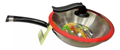 Sarten Antiadherente 30 Cm Wok Tapa De Vidrio