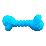 Osso Mordedor Brinquedo Aromatizado Para Cães Pet Duro 10 Cm Cor Azul