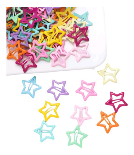 30 Pinches Horquilla Para El Cabello Colores Mix Estrellita