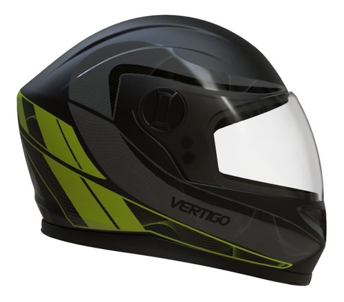 Casco Moto Vertigo V32 Warrior Nocturn Mate Visor Cristal