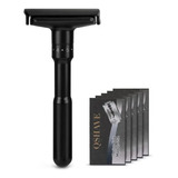 Barbeador Safety Razor Qshave Ajustável Merkur Preto+laminas