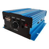 Mini Amplificador 2 Canales Dxr 800w 12v Usb Sd Azul