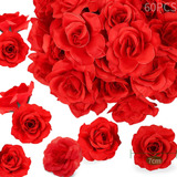 60 Cabezas Flores Rojo Rosa Decor Artificial Boda Fiesta 7cm