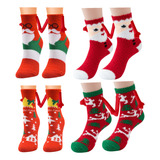 4 Pares De Calcetines De Navidad Magnéticos En 3d, Regalos D