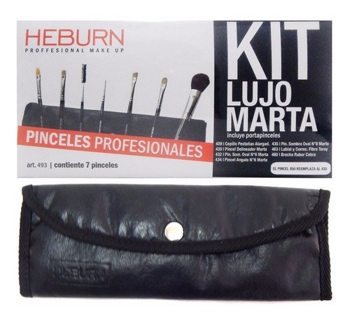 Heburn Profesional Set 493 Maquillaje Lujo Marta 7 Pinceles