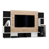 Panel Para Lcd/led Rack Mueble Living Texturado Touch H/40 Color Marrón Claro