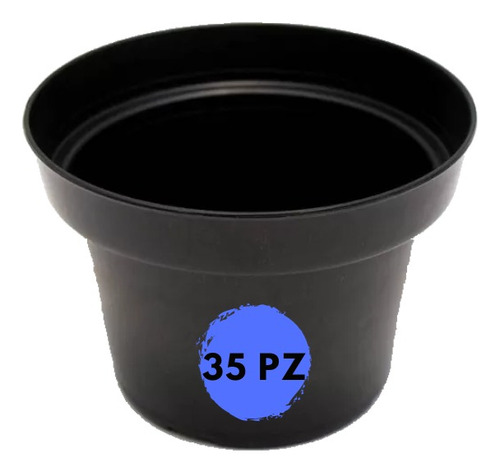 35 Macetas Rígidas 6 Pulgadas Para Invernadero Color Negro