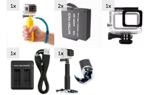 Kit Gopro Aventura Bateria Flutuante Goeasy Hero 5 6 7 Black