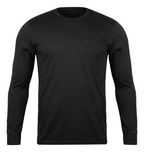 Camiseta Manga Longa 100% Algodão Lisa Blusa De Frio Camisa