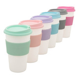 Vaso Térmico Tipo Starbucks Tapa Faja 300ml Color Pastel