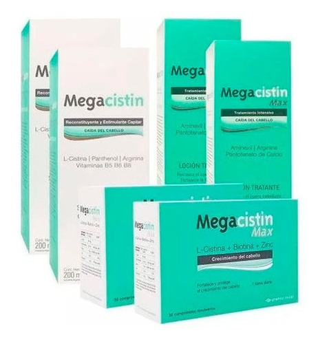 Megacistin Combo Comprimidos Max X60 + 2 Shampoo + 2 Locion